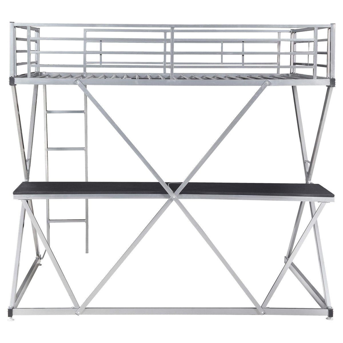 Cama alta Hyde Metal Workstation completa plateada