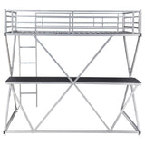 Cama alta Hyde Metal Workstation completa plateada