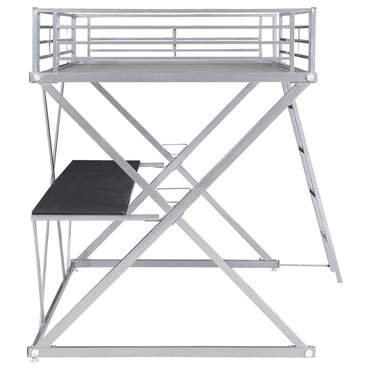 Cama alta Hyde Metal Workstation completa plateada