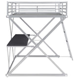 Cama alta Hyde Metal Workstation completa plateada