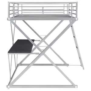 Cama alta Hyde Metal Workstation completa plateada