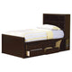 Cama con librería y almacenaje Phoenix Wood Twin Cappuccino