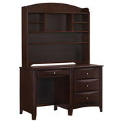 Phoenix 49-inch 3-drawer Computer Desk with Hutch Cappuccino