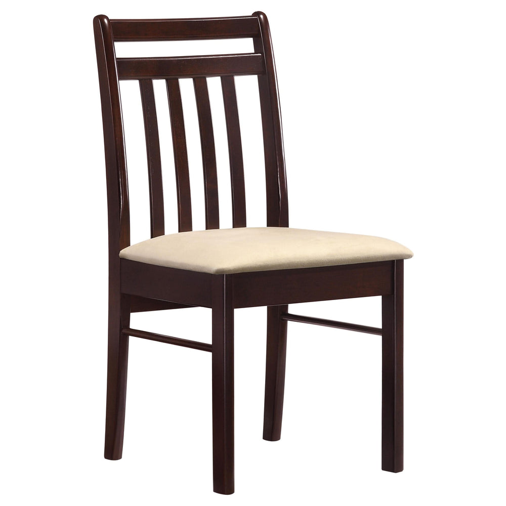 Silla de comedor de madera con respaldo de listones Phoenix, color capuchino
