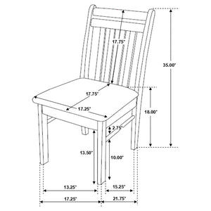 Silla de comedor de madera con respaldo de listones Phoenix, color capuchino