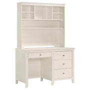 Selena 48-inch 3-drawer Computer Desk with Hutch Cream White