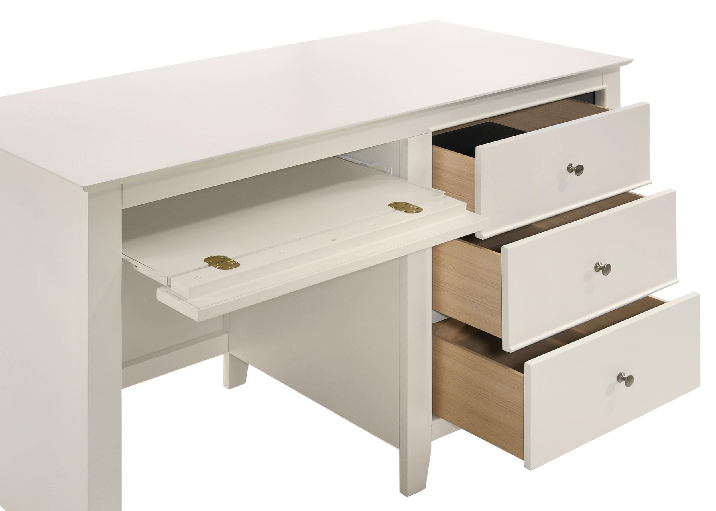 Selena 48-inch 3-drawer Office Computer Desk Cream White