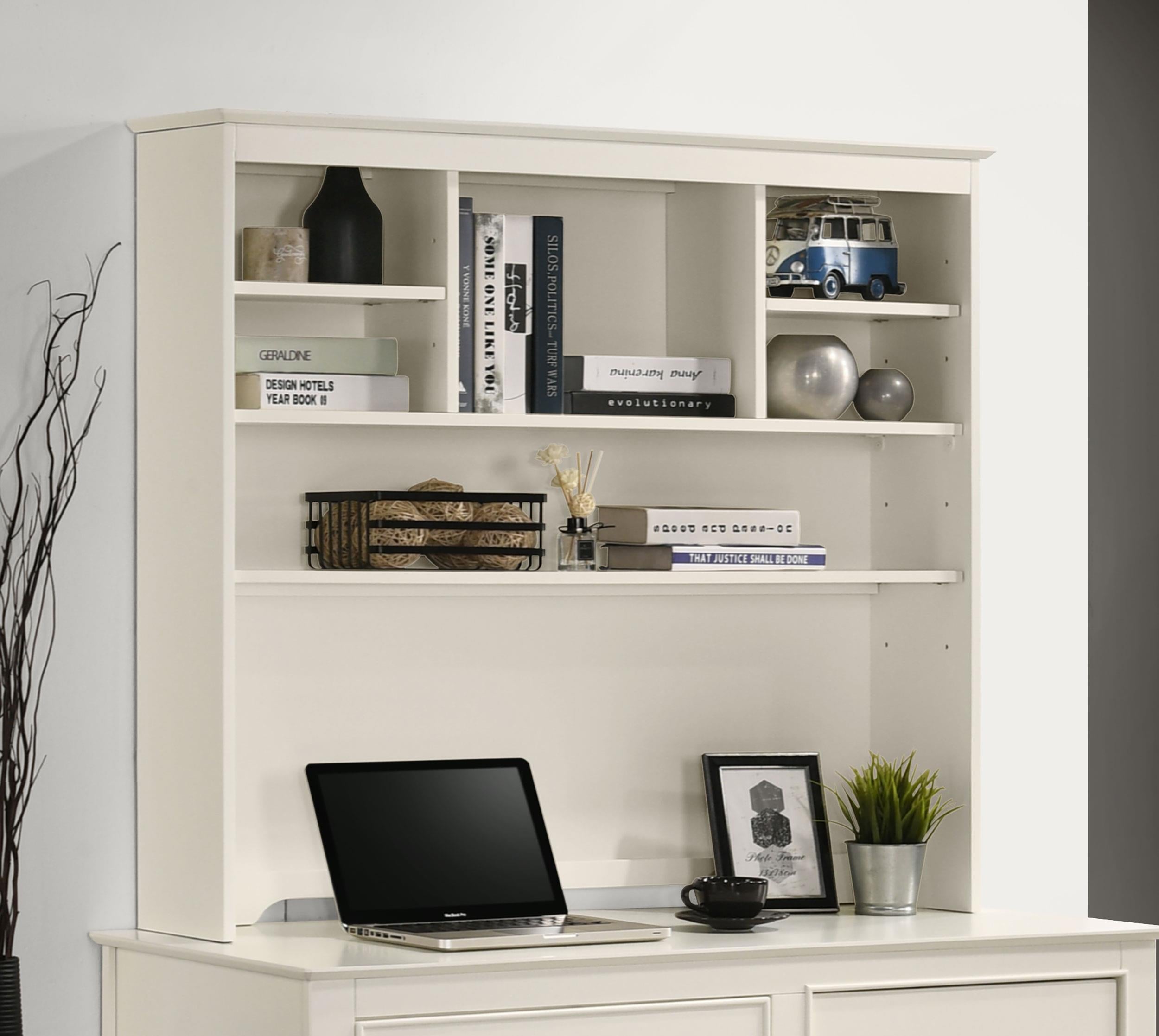 Selena Desk Hutch with Shelves Cream White