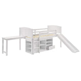 Cama alta Millie Twin Workstation blanca
