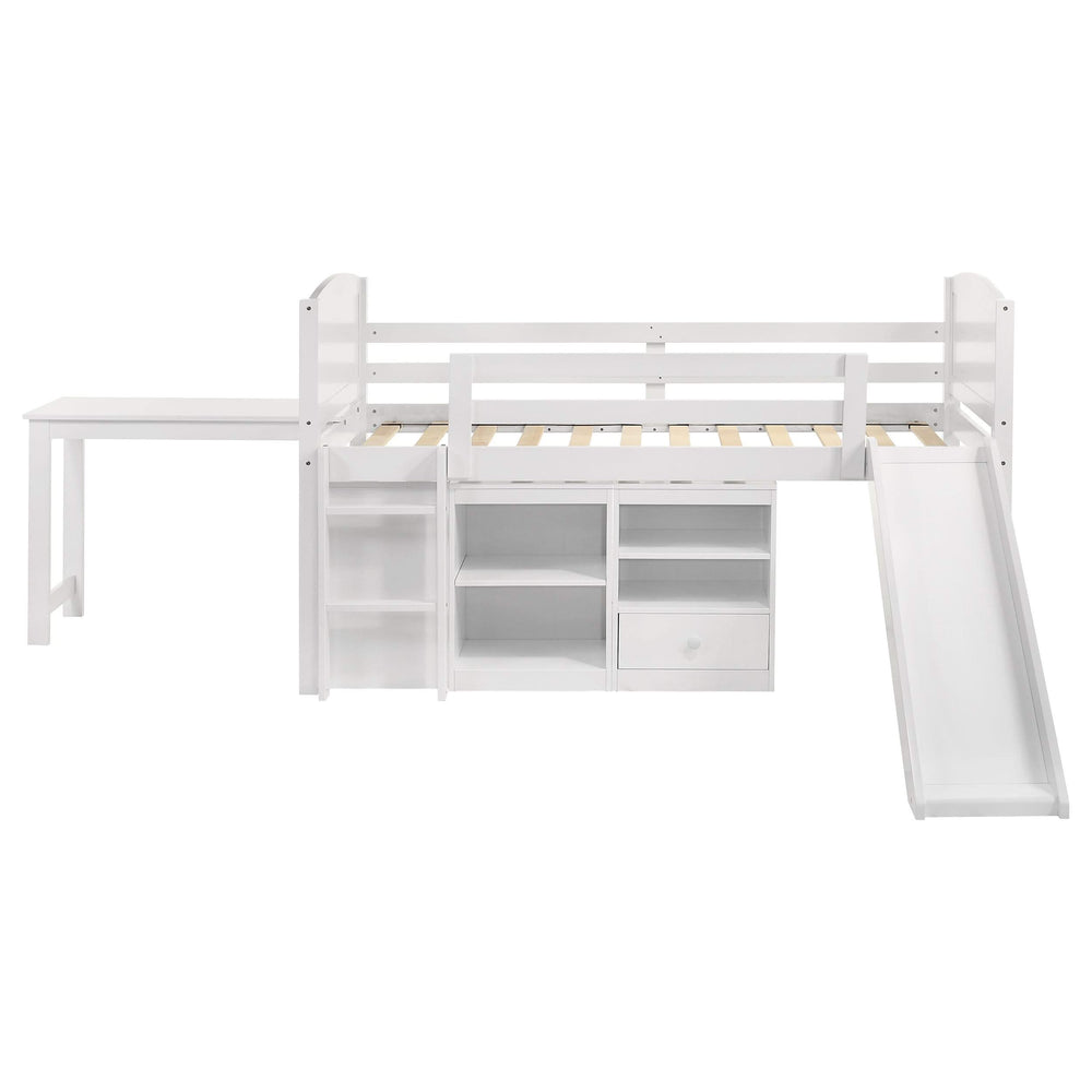 Cama alta Millie Twin Workstation blanca
