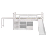 Cama alta Millie Twin Workstation blanca