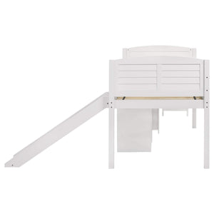 Cama alta Millie Twin Workstation blanca