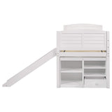 Cama alta Millie Twin Workstation blanca