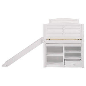 Cama alta Millie Twin Workstation blanca