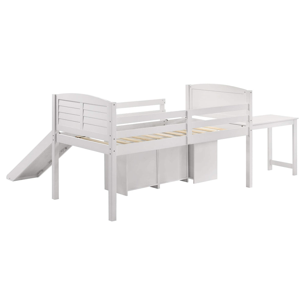 Cama alta Millie Twin Workstation blanca