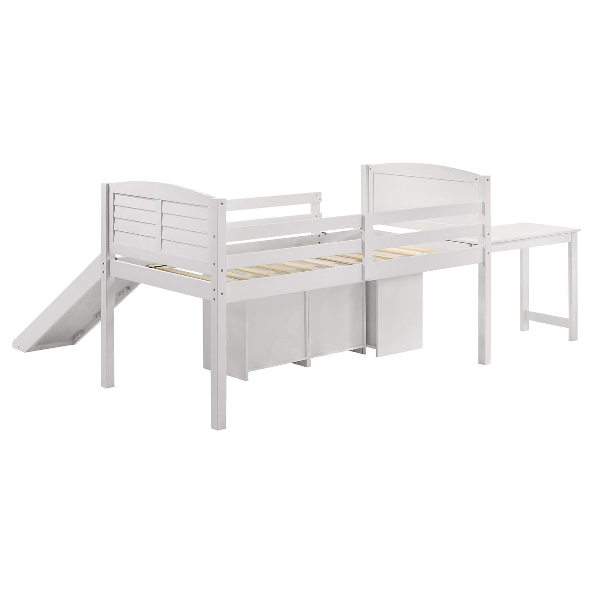 Cama alta Millie Twin Workstation blanca