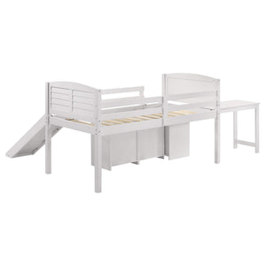 Cama alta Millie Twin Workstation blanca