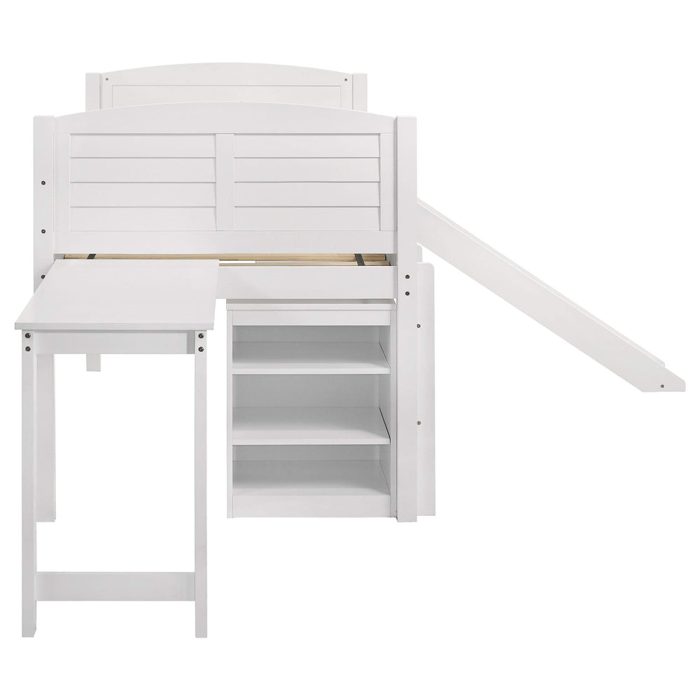 Cama alta Millie Twin Workstation blanca