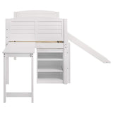 Cama alta Millie Twin Workstation blanca