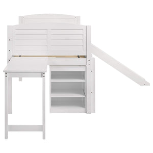 Cama alta Millie Twin Workstation blanca