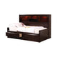 Sofá cama individual Phoenix con estantería y cajones de almacenamiento color capuchino