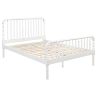 Cama Jones Wood con marco abierto, color blanco