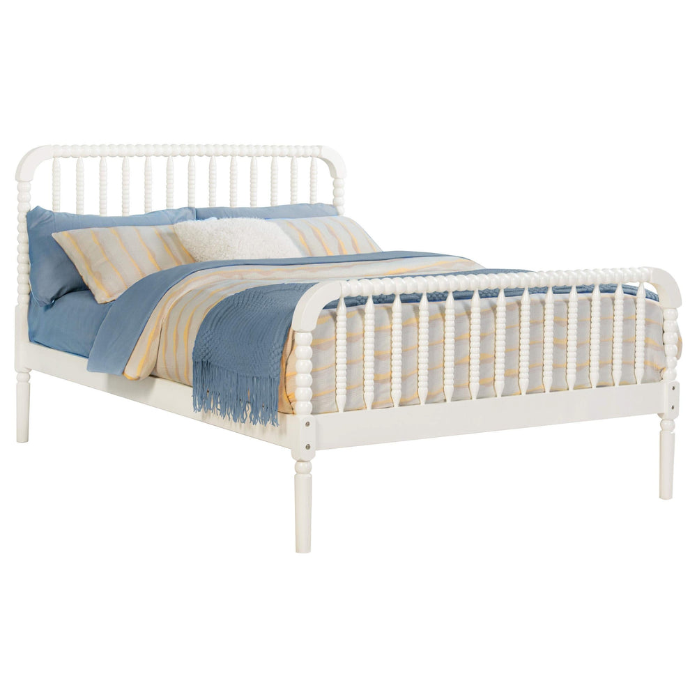 Cama Jones Wood con marco abierto, color blanco