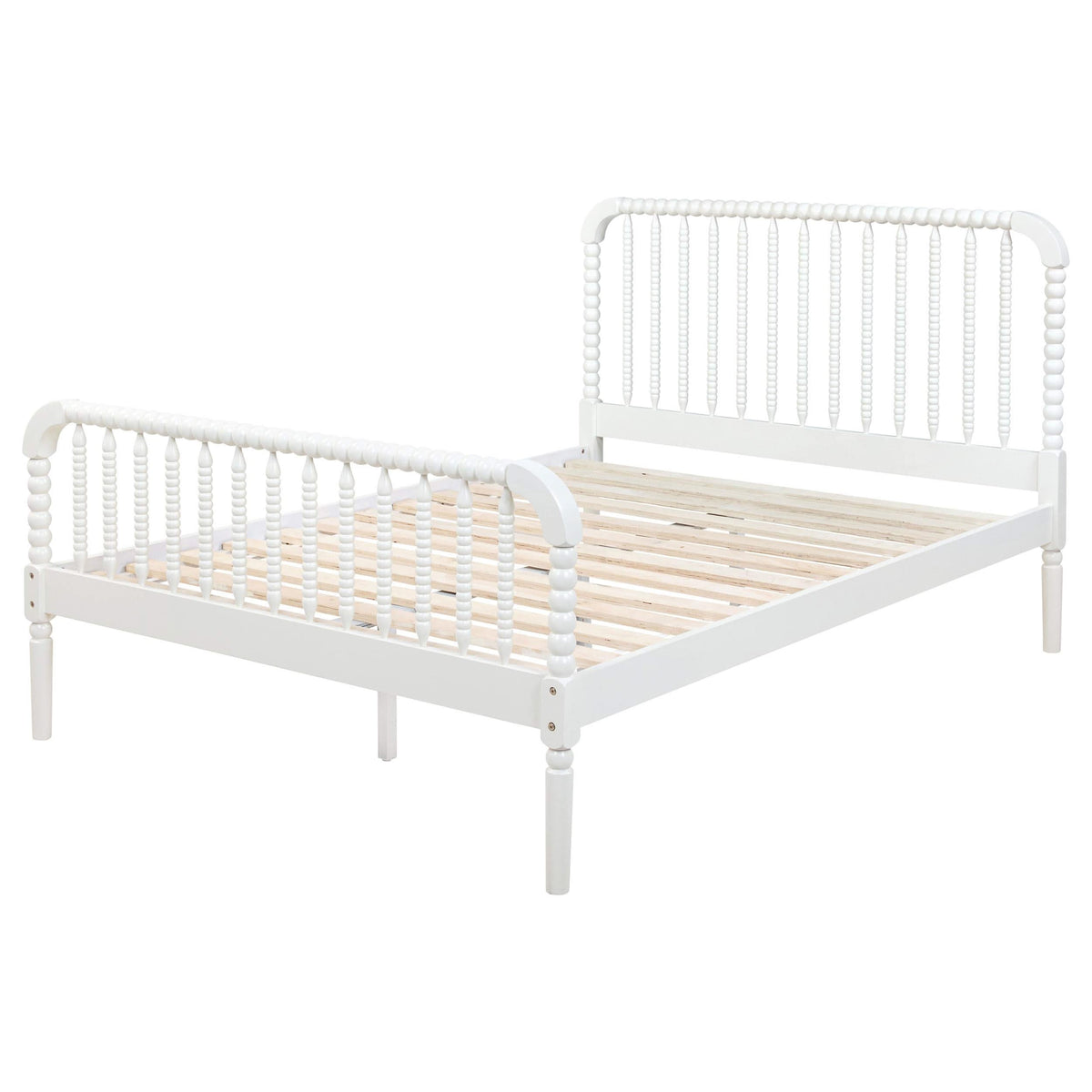 Cama Jones Wood con marco abierto, color blanco