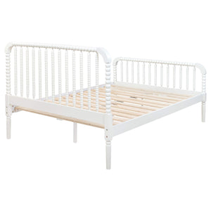Cama Jones Wood con marco abierto, color blanco