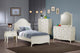 Juego de dormitorio completo Dominique de 5 piezas en color blanco crema