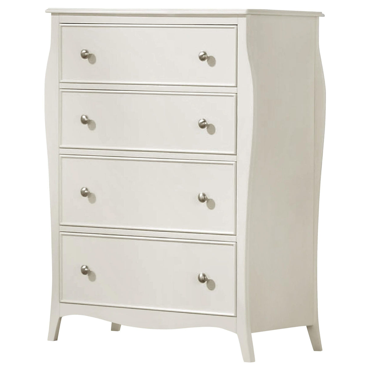 Juego de dormitorio completo Dominique de 5 piezas en color blanco crema