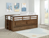 Cama individual tipo capitán con cama nido Carlsbad Wood, color marrón medio