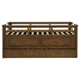 Cama individual tipo capitán con cama nido Carlsbad Wood, color marrón medio