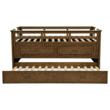 Cama individual tipo capitán con cama nido Carlsbad Wood, color marrón medio