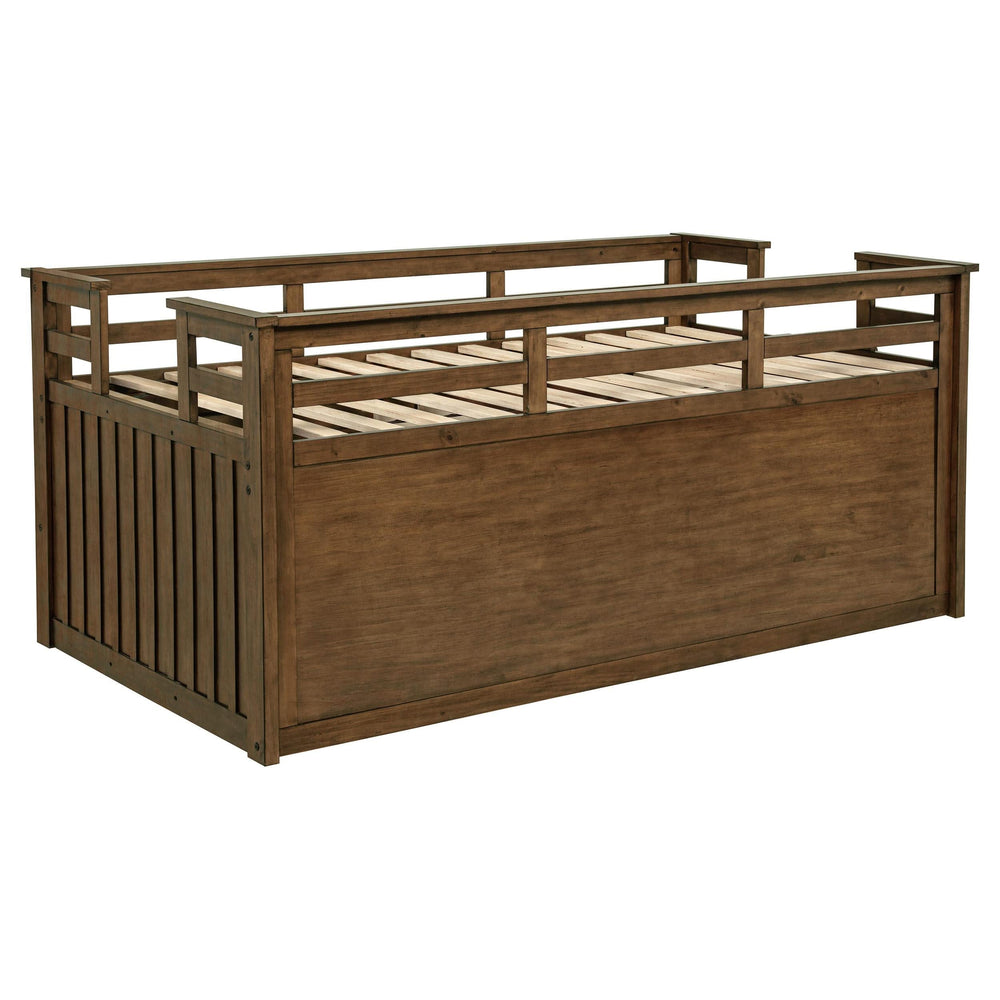 Cama individual tipo capitán con cama nido Carlsbad Wood, color marrón medio