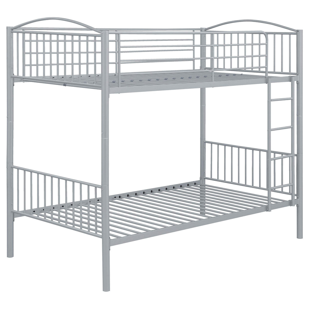 Litera Anson Twin sobre Twin Plateada