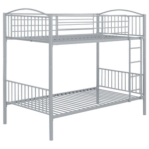 Litera Anson Twin sobre Twin Plateada
