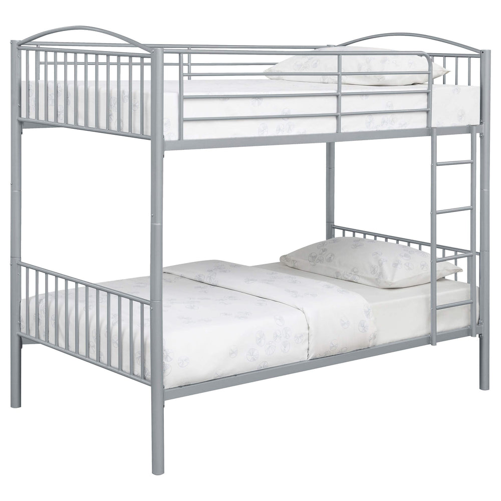 Litera Anson Twin sobre Twin Plateada