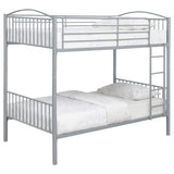 Litera Anson Twin sobre Twin Plateada