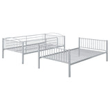 Litera Anson Twin sobre Twin Plateada