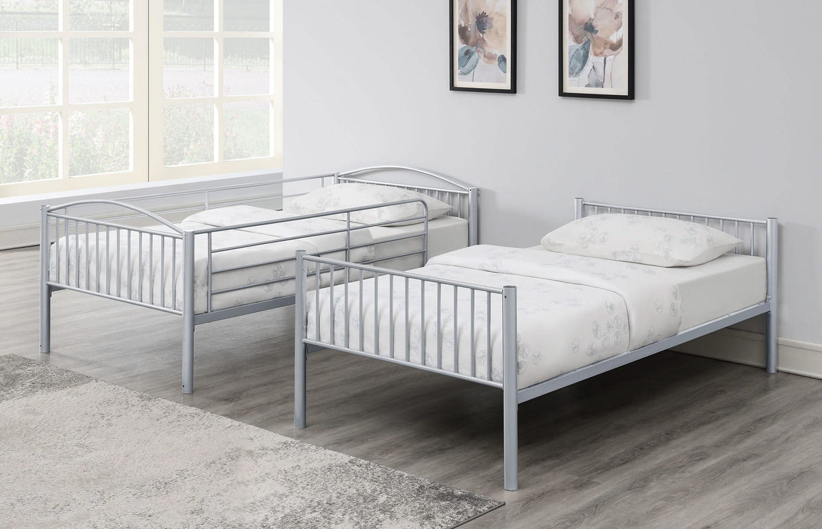 Litera Anson Twin sobre Twin Plateada