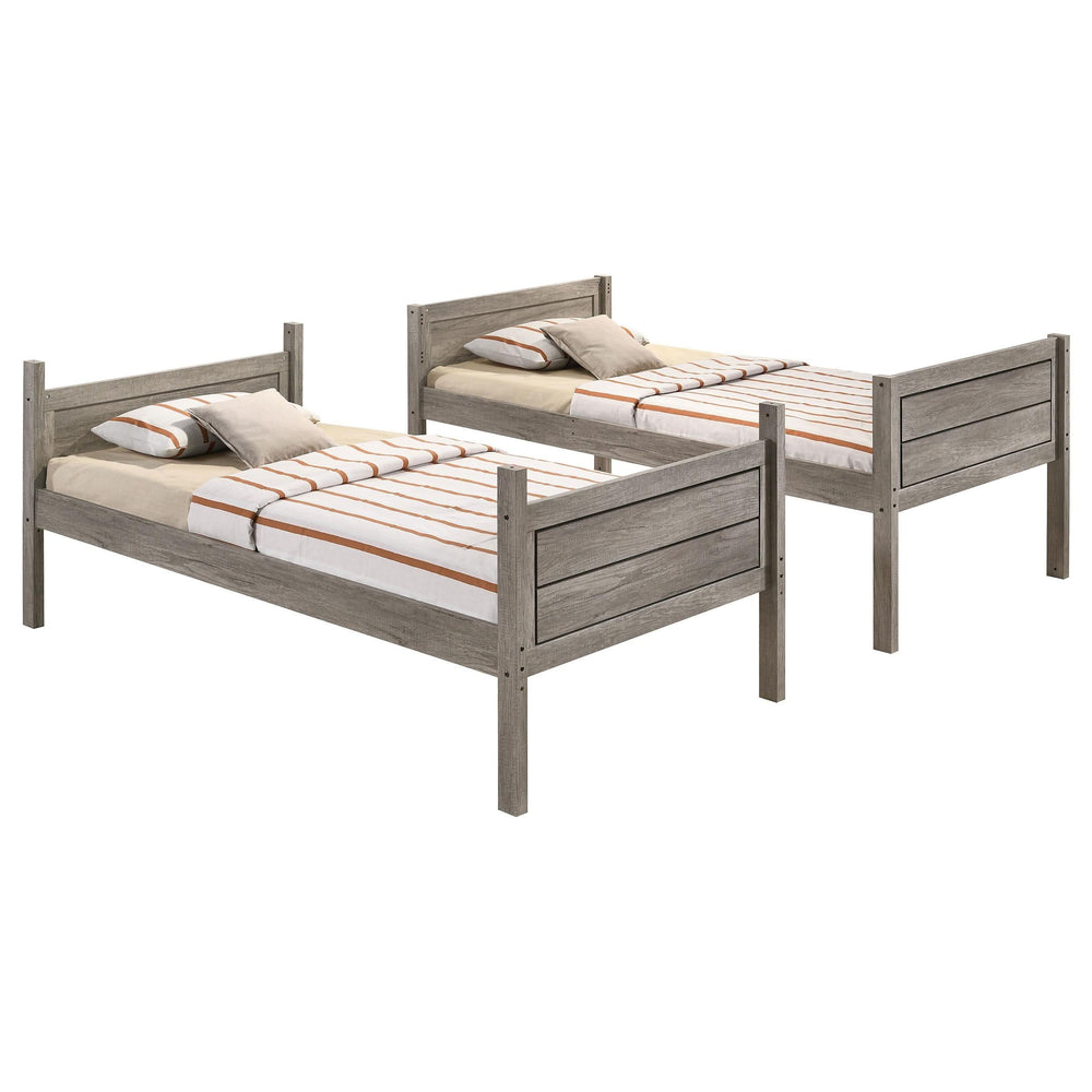 Litera Ryder Wood Twin sobre Twin en color topo desgastado