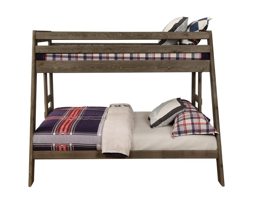 Litera doble sobre cama matrimonial Wrangle Hill Wood Gun Smoke