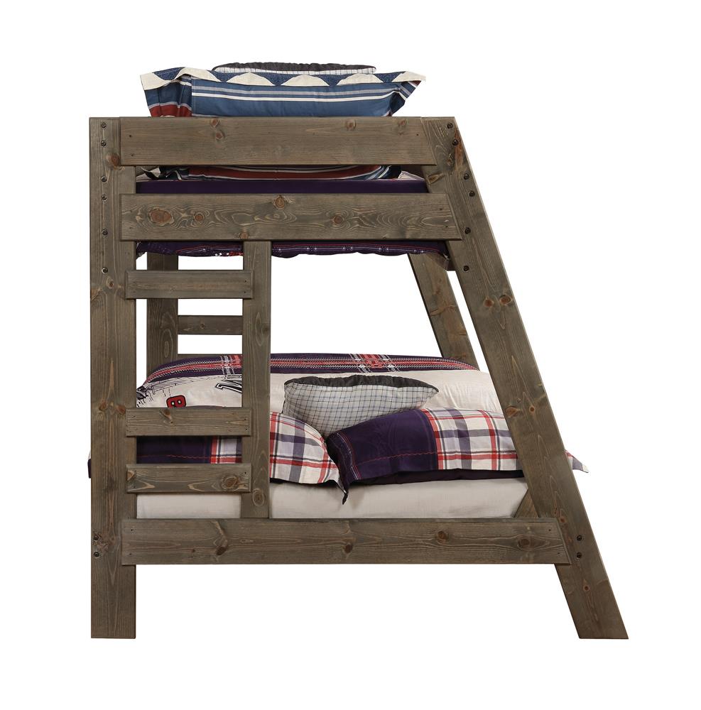 Wrangle Hill Wood Twin Over Full Bunk Bed Gun Smoke