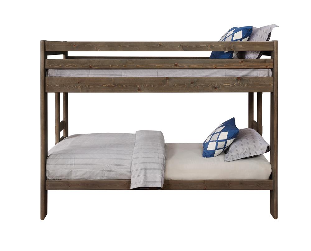 Wrangle Hill Wood Twin Over Twin Bunk Bed Gun Smoke