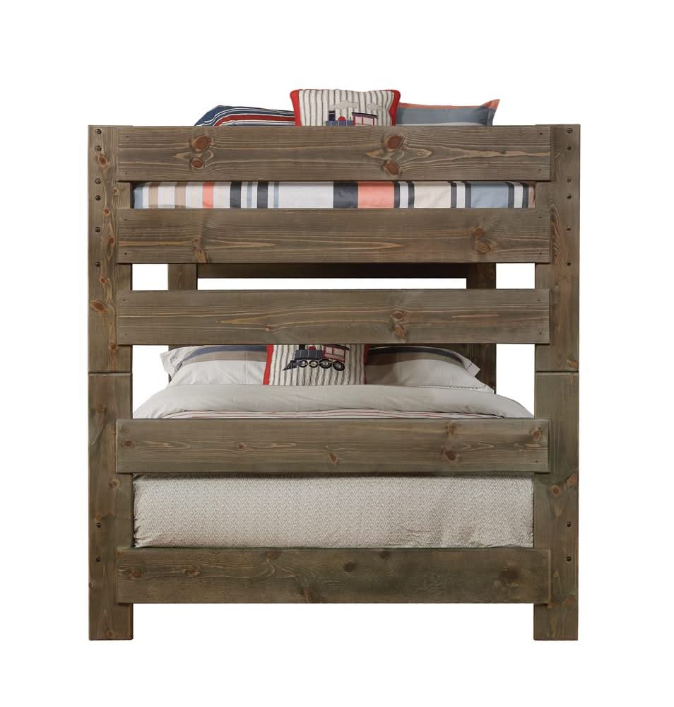 Wrangle Hill Wood Full Over Full Bunk Bed Gun Smoke