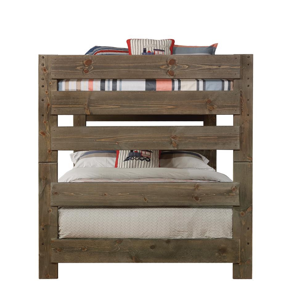 Wrangle Hill Wood Full Over Full Bunk Bed Gun Smoke