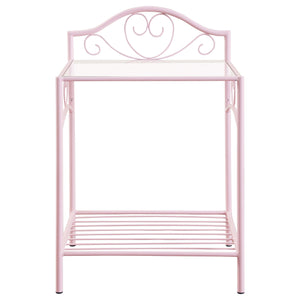 Mesita de noche Massi Metal de 1 estante en color rosa polvo