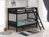 Litera Littleton Wood Twin sobre Twin, color negro