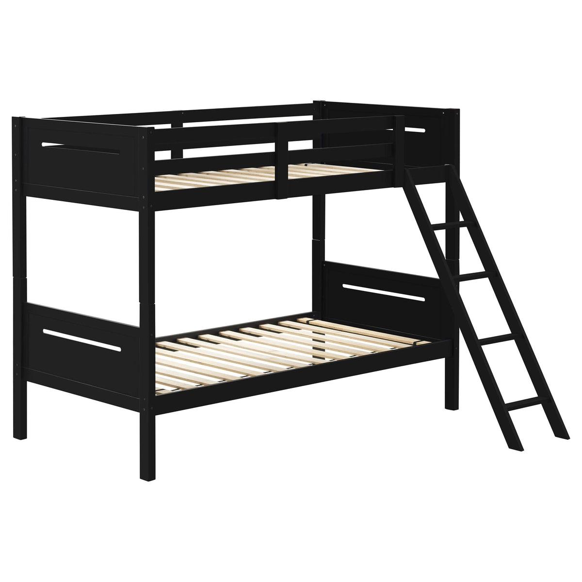 Litera Littleton Wood Twin sobre Twin, color negro